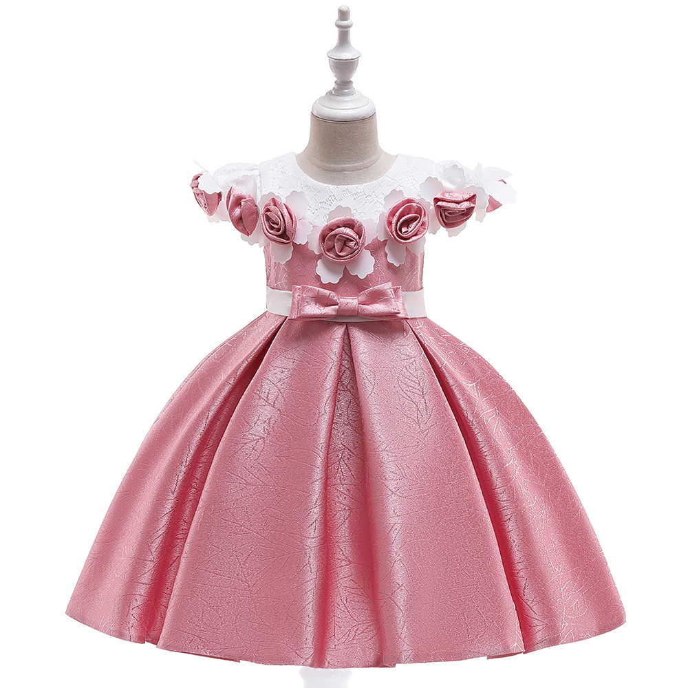 

Flounced Flower Print Lace Collar Skirt dress For Girls