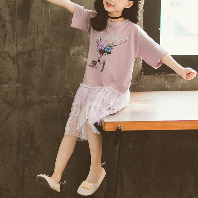 

Print Letter Summer Princess Mesh Dress