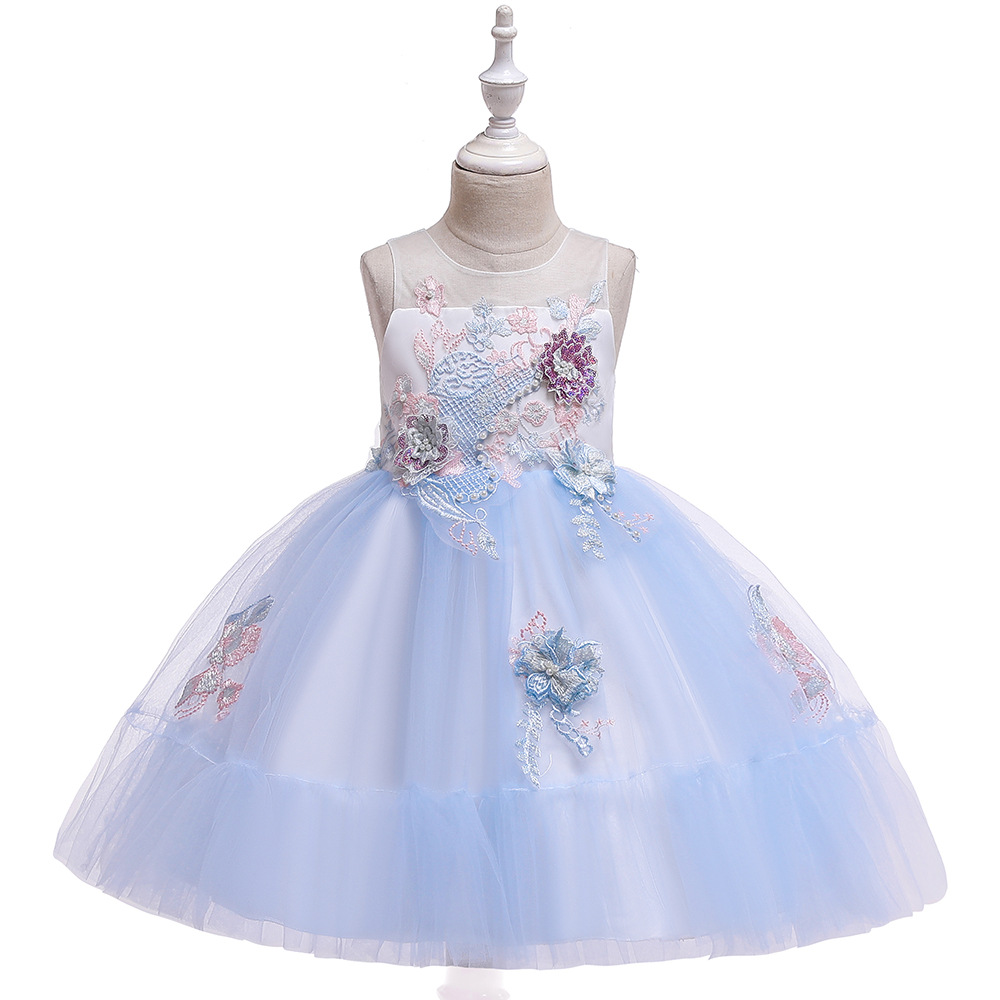 

Print Mesh Beading Floral Wedding dress for Girls