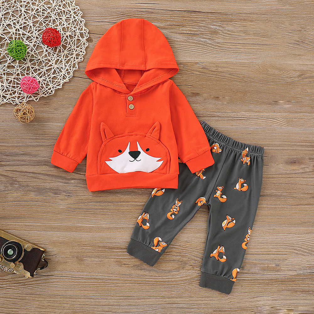 

Baby Lovely Fox Decor Hoodie and Pants Set