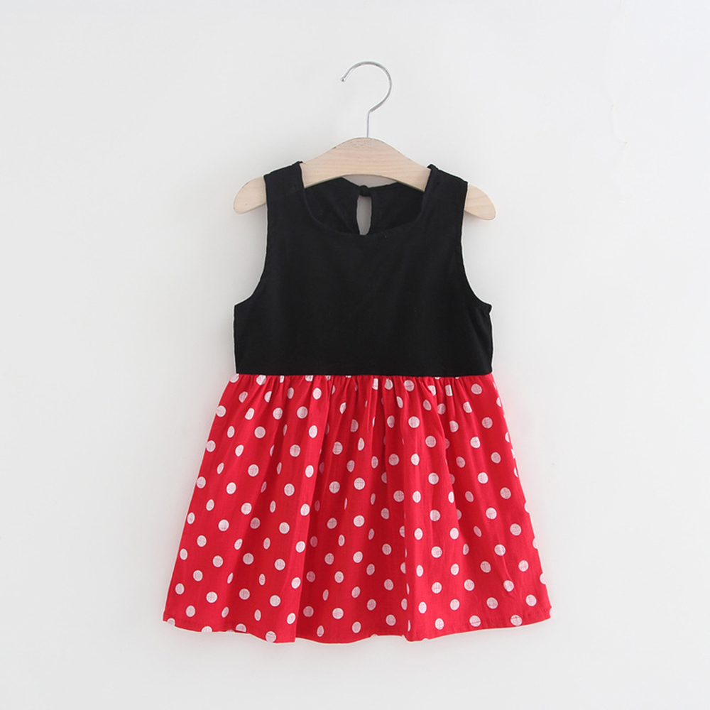 

Baby Girl Splice Style Polka dots Sleeveless Dress