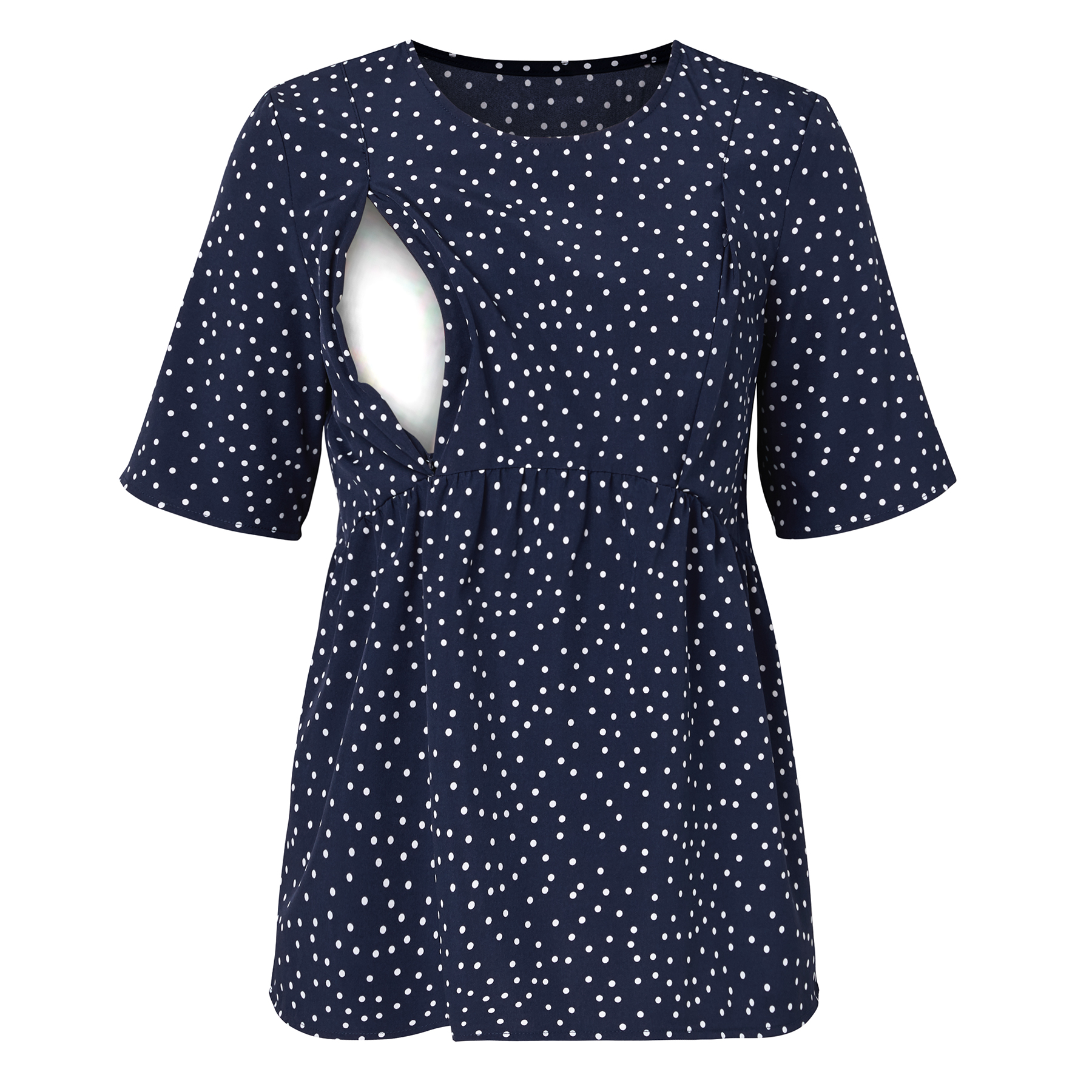 

Trendy Dotted Half-sleeve Nursing Top