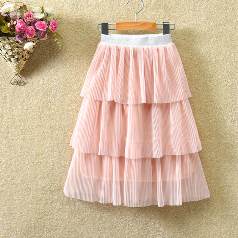 

Fashionable Solid Cake Mesh Skirts