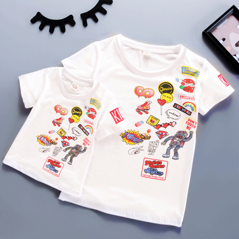 

Cartoon Print T-shirts for Mom and Me