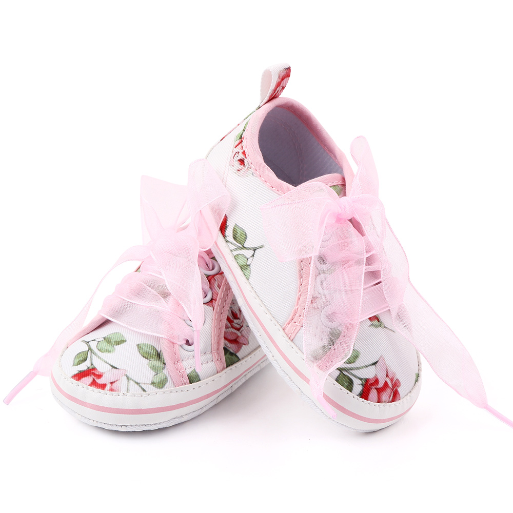 

Baby / Toddler Floral Tulle Lace-up Canvas Prewalker Shoes
