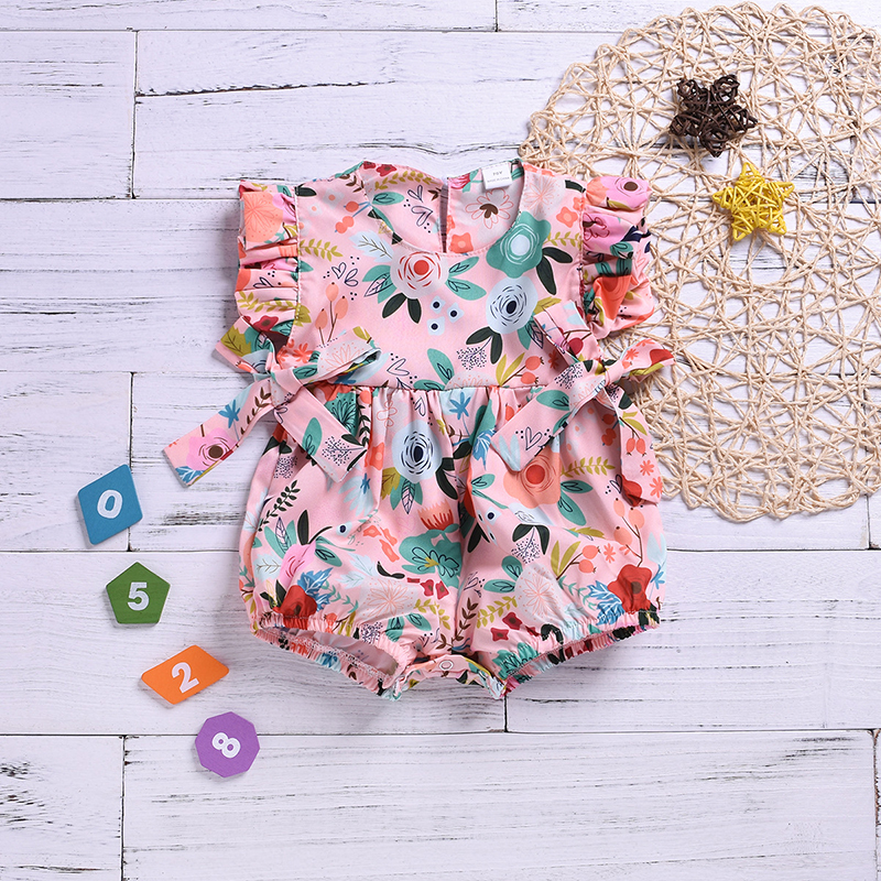 

Baby Girl Floral Allover Sleeveless Romper
