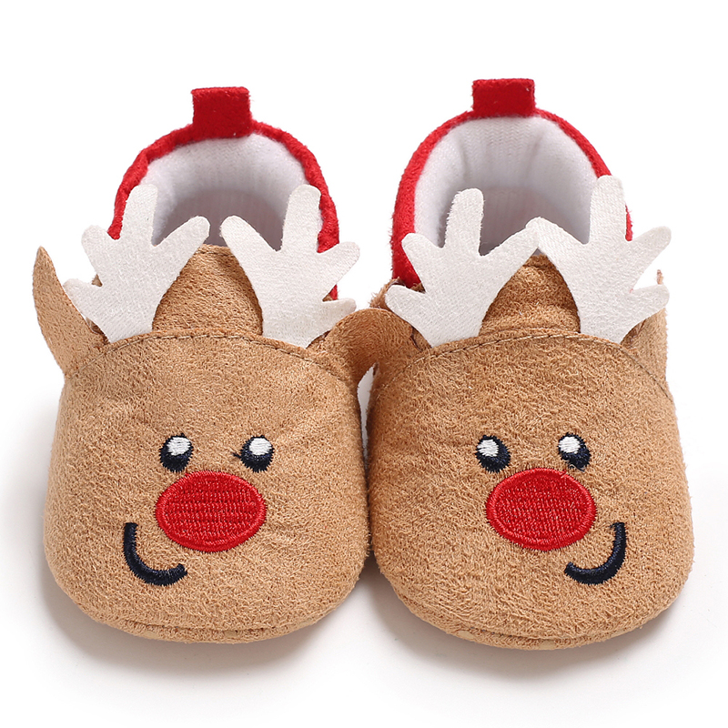 

Baby / Toddler Christmas Embroidered Elk Design Prewalker Cotton Shoes