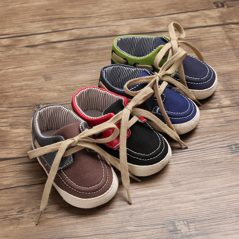 

Baby / Toddler Stylish Colorblock Lace-up Cotton Prewalker Shoes