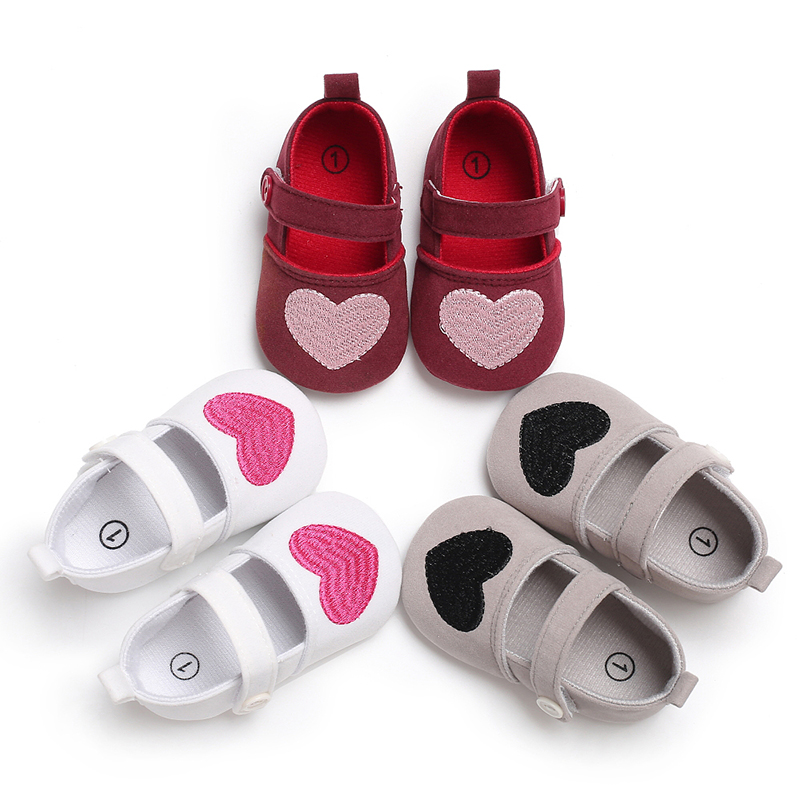 

Baby / Toddler Lovely Solid Heart Velcro Prewalker Cotton Shoes