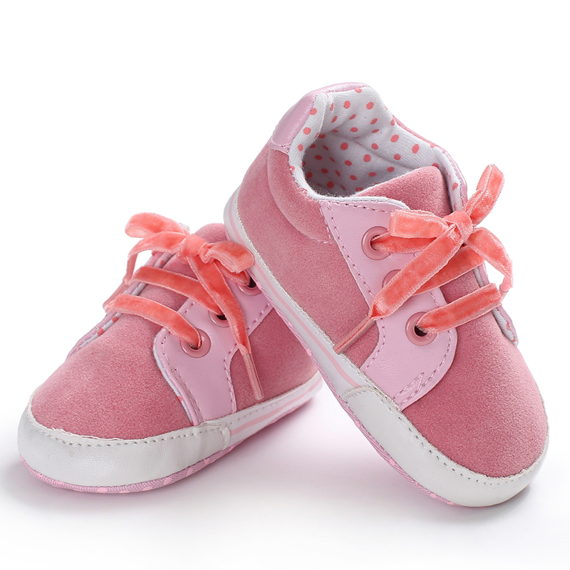 

Baby / Toddler Fashionable Colorblock Heart and Stars Lace-up Prewalker Shoes