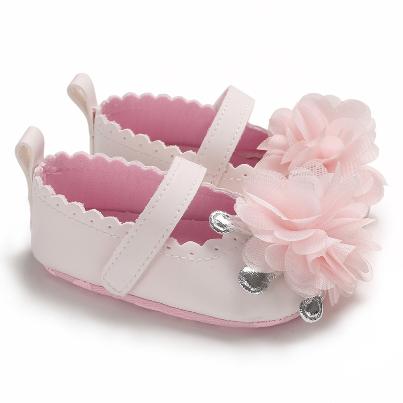

Baby / Toddler Girl Sweet Faux Flower Decor Velcro Prewalker Shoes