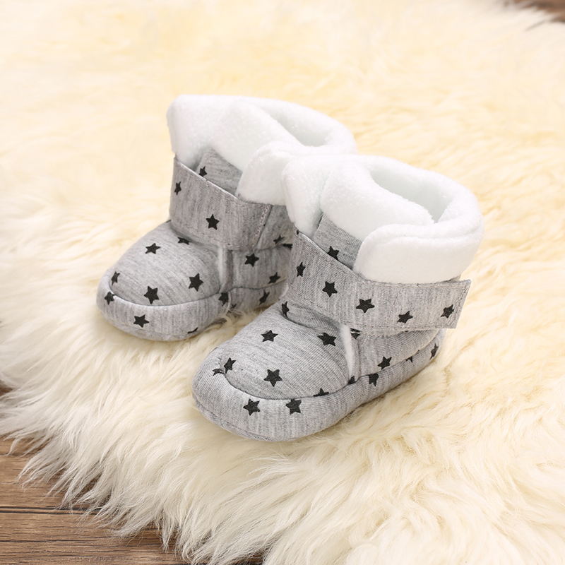 

Baby / Toddler Stars Print Fluff Cotton Prewalker Shoes