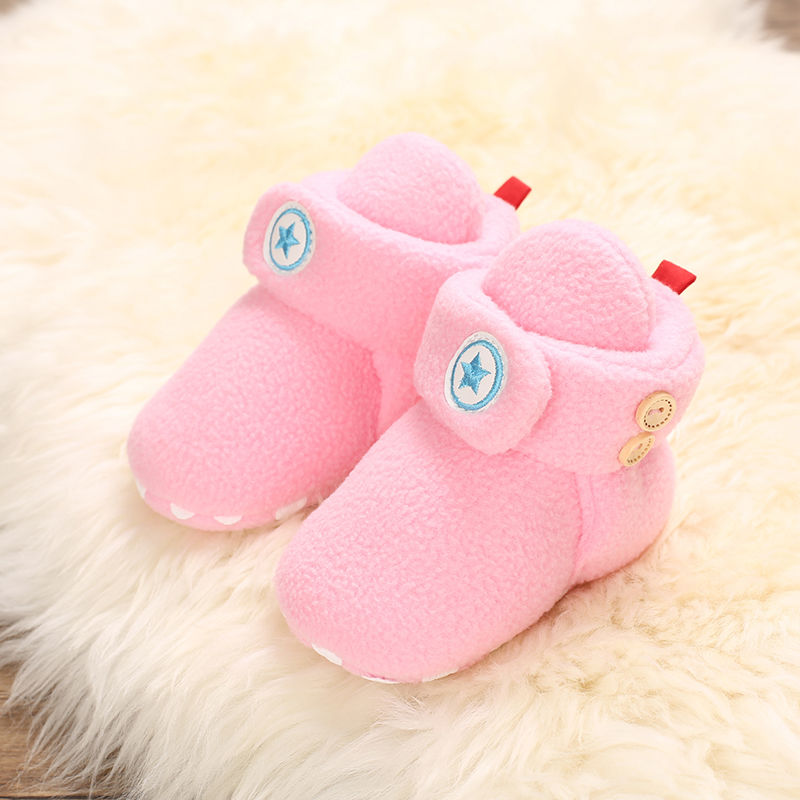 

Baby / Toddler Solid Stars Print Thermal Velvet Prewalker Shoes