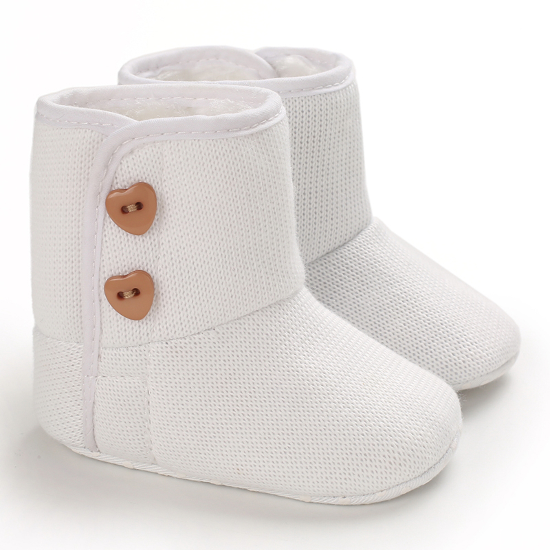 

Baby / Toddler Girl Solid Heart Button Thermal Casual Prewalker Shoes