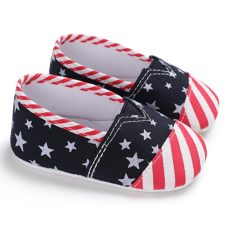 

Baby / Toddler Stars Print Striped Casual Canvas Prewalker Shoes