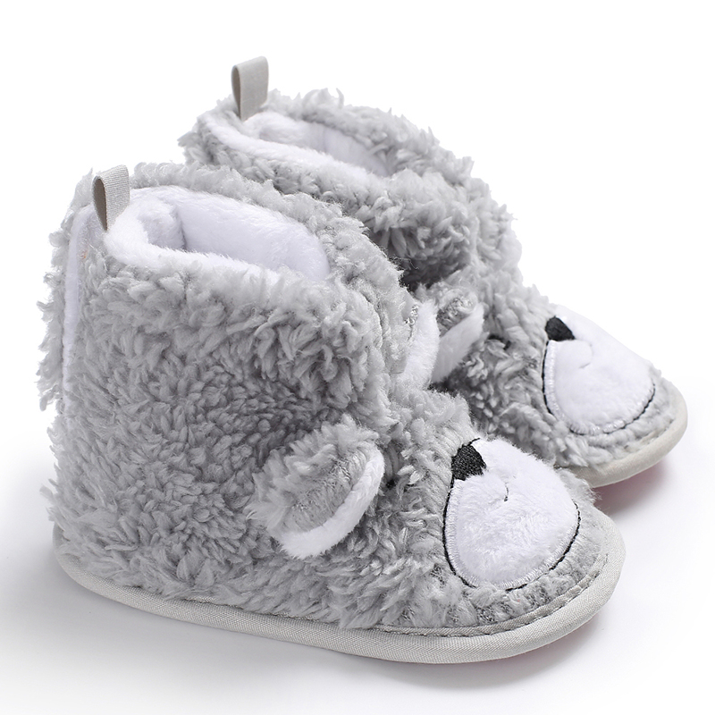 

Baby / Toddler Animal Bear Pattern Fluff Thermal Prewalker Shoes