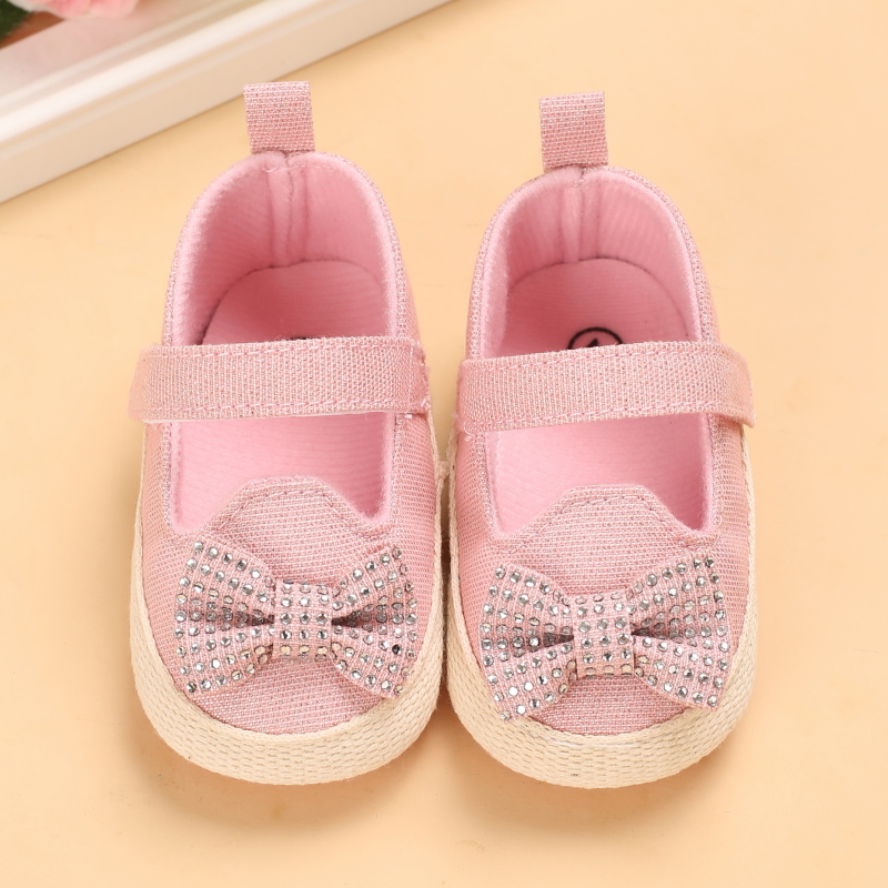 

Baby / Toddler Rhinestone Bowknot Slip-on Prewalker Shoes