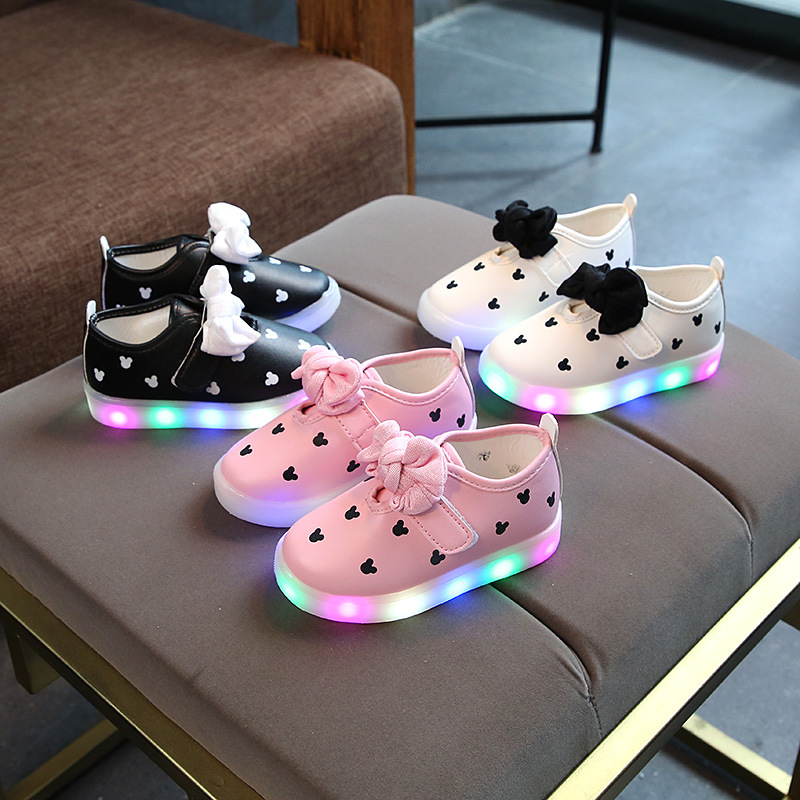 

Cute Bowknot LED Leather Shoes