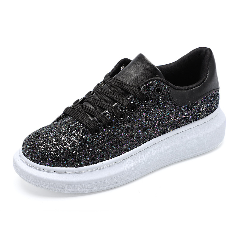 

Casual Sequined Thick Heel Shoes