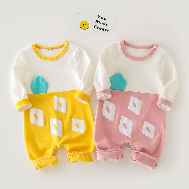 

Baby Geometric Print Cotton Style Long-sleeve Jumpsuit