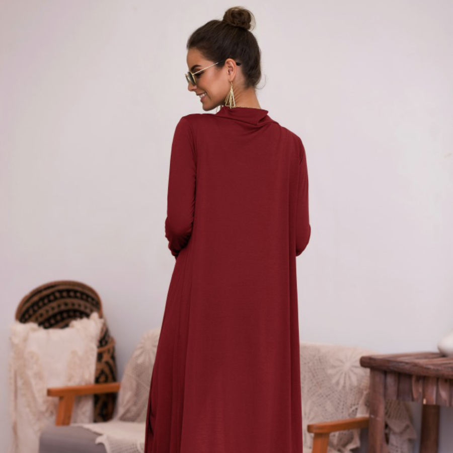 

Pretty Solid Long-sleeve Coat For women