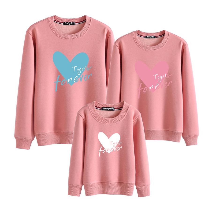 

Four-color LOVE Print Plus Velvet Family Matching Sweatshirts