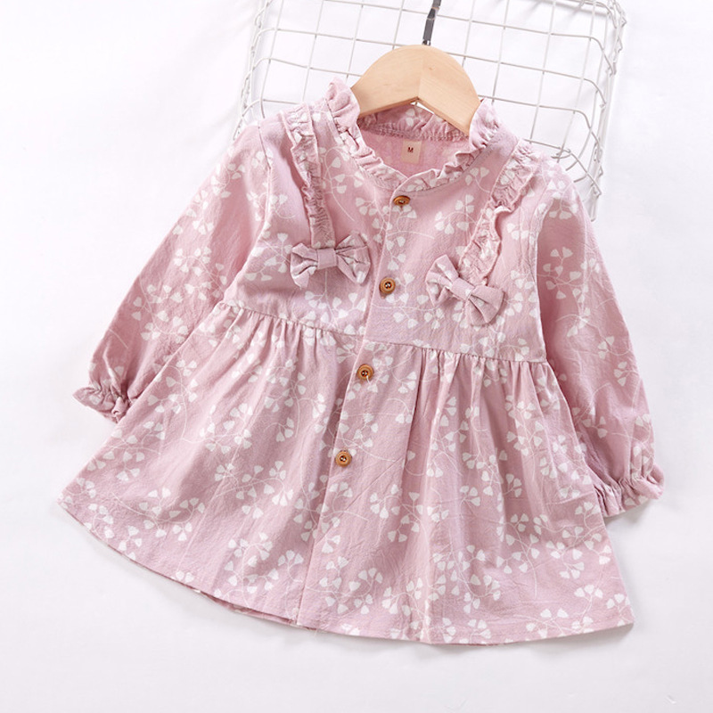 

Baby / Toddler Girl Sweet Floral Allover Print Long-sleeve Dress