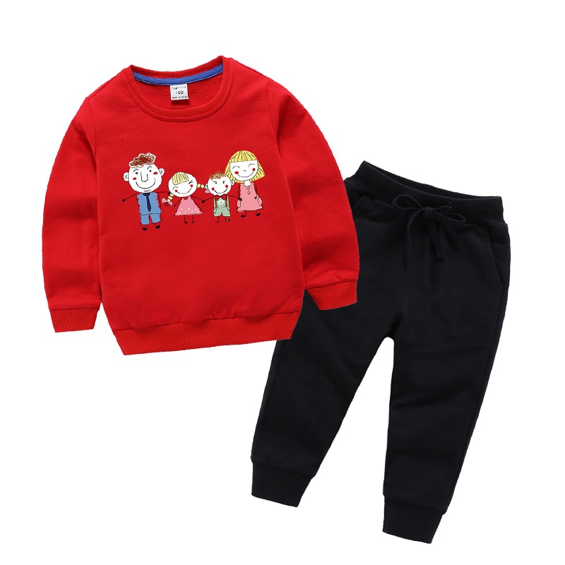 

Family Print Long-sleeve Sweatshirt And Pants Set