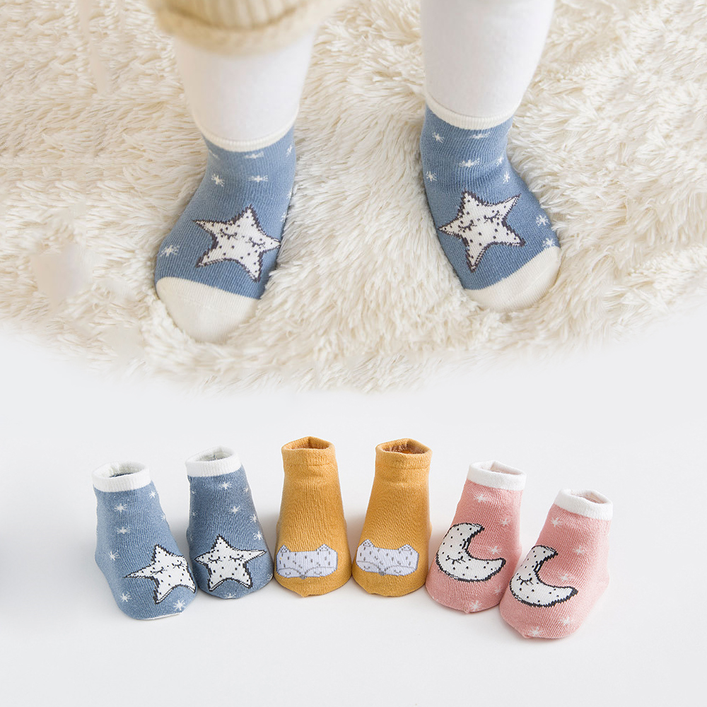 

3-piece Baby / Toddler Cartoon Print Socks Set