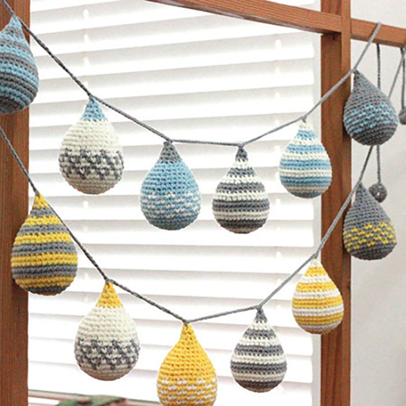 

Knitting Handmade Striped Raindrop Baby Room Decor