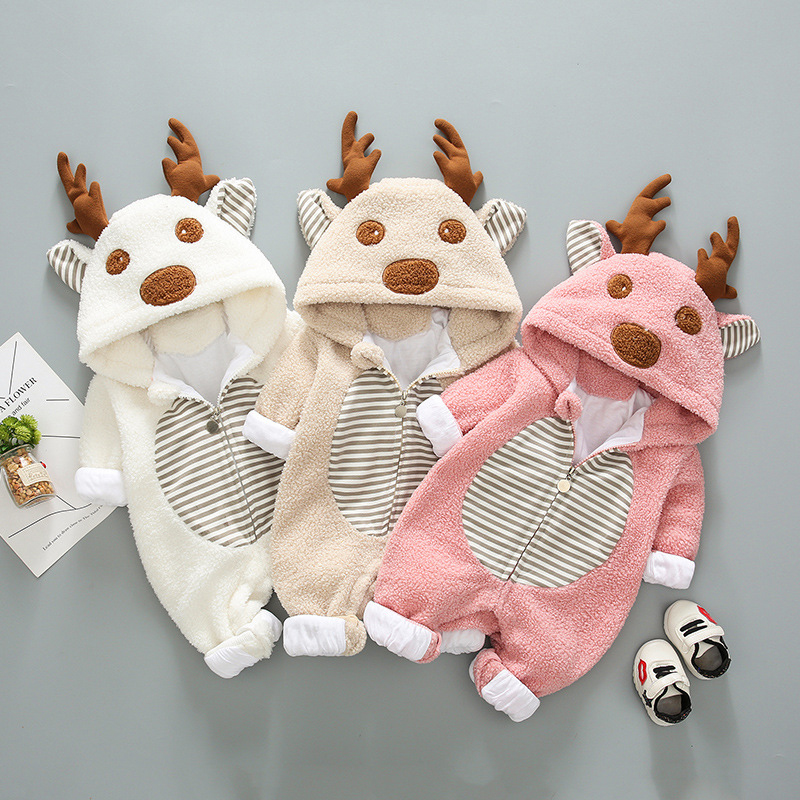 

Baby Boy / Girl Christmas 3D Reindeer Design Long-sleeve Jumpsuit
