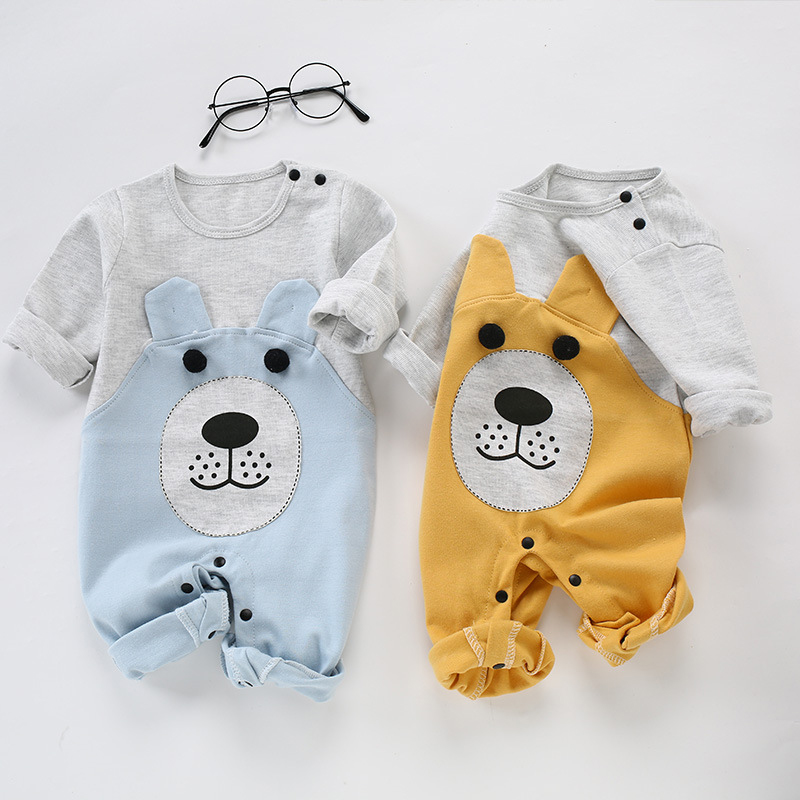 

Baby Boy Bear Splice Design Long-sleeve Jumpsuit
