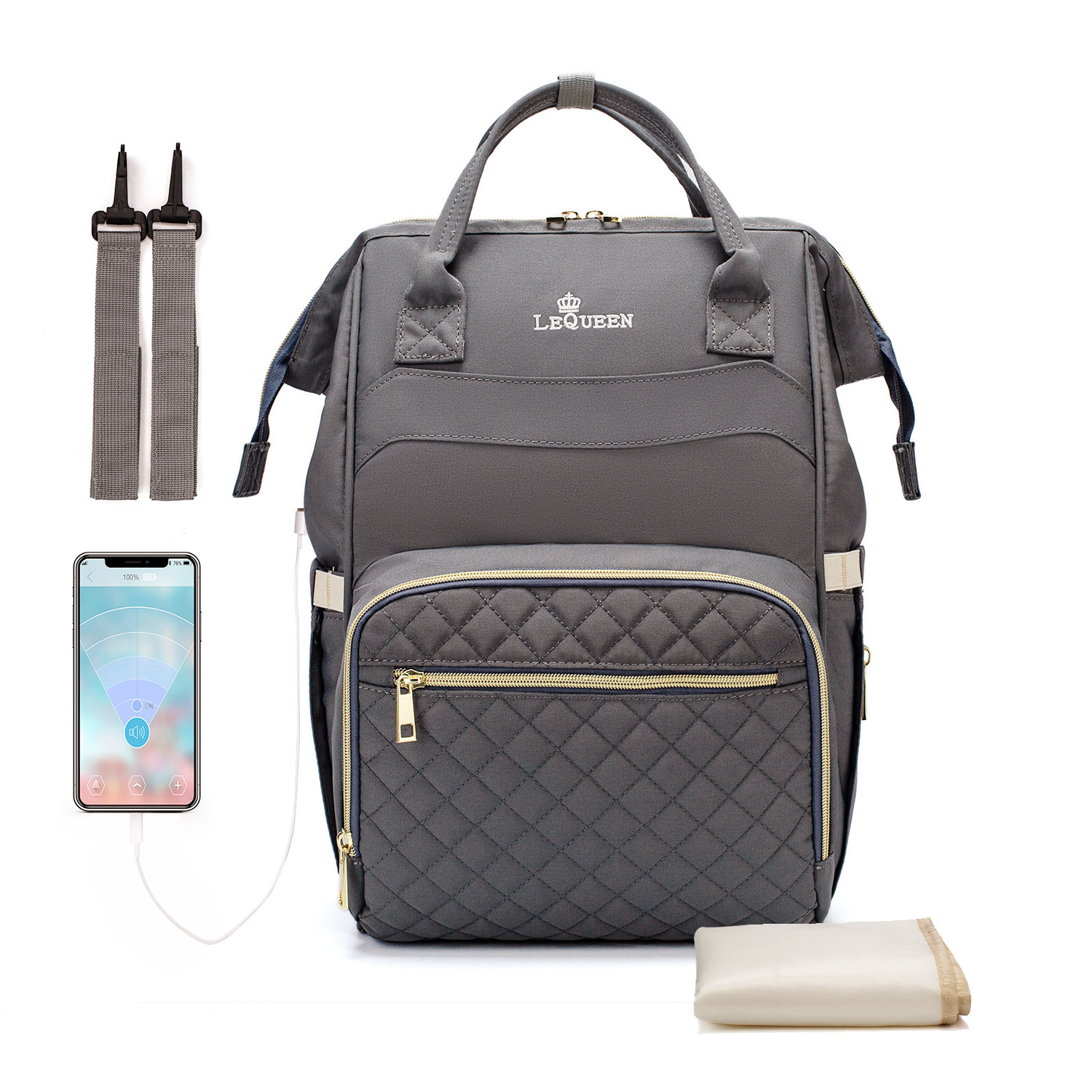 

Multicolorful Diaper Bag Backpack Large Capacity, Durable Maternity Travel Backpack for Baby Care with Changing Pads