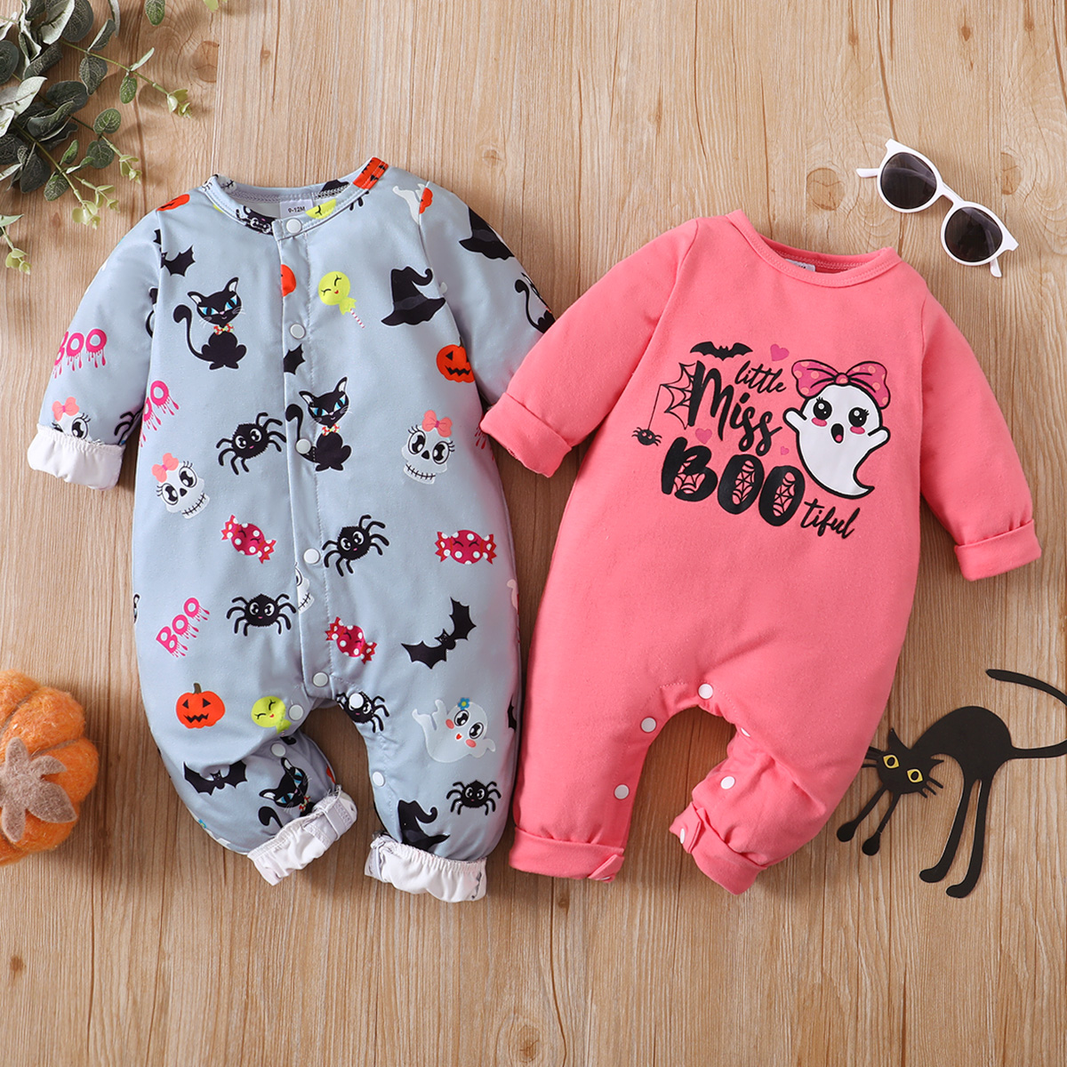 

Halloween Style Long-sleeve Baby Jumpsuit