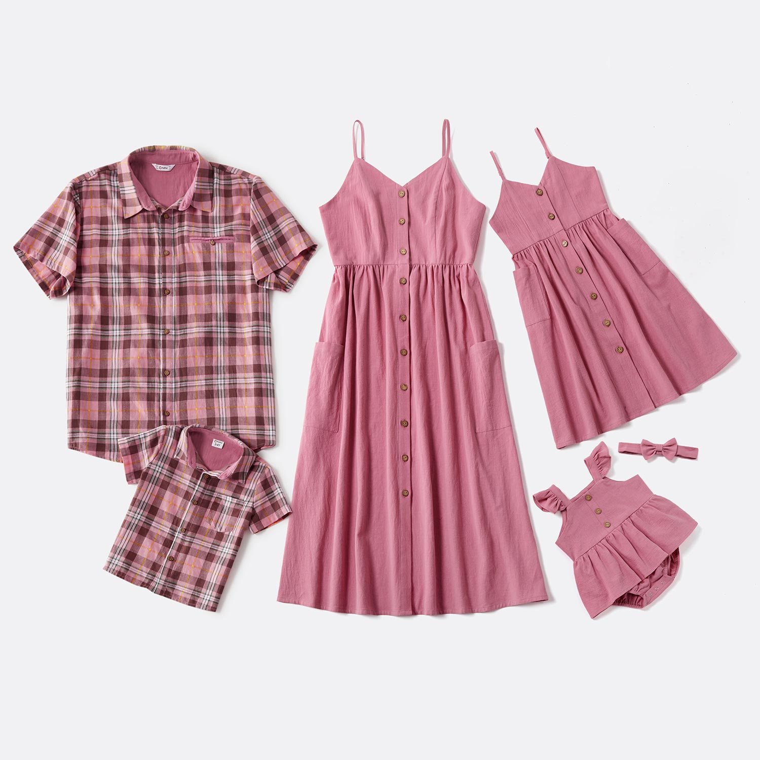 

Mosaic 100% Cotton Family Matching Pink Sets