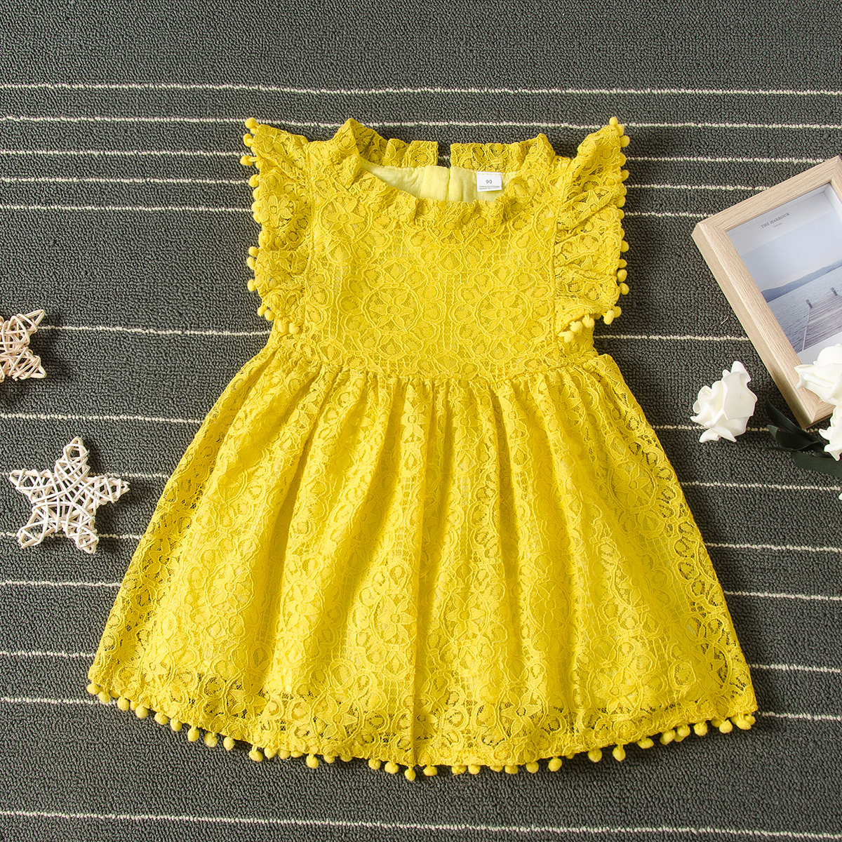 

Baby Elegant Lace Solid Dresses