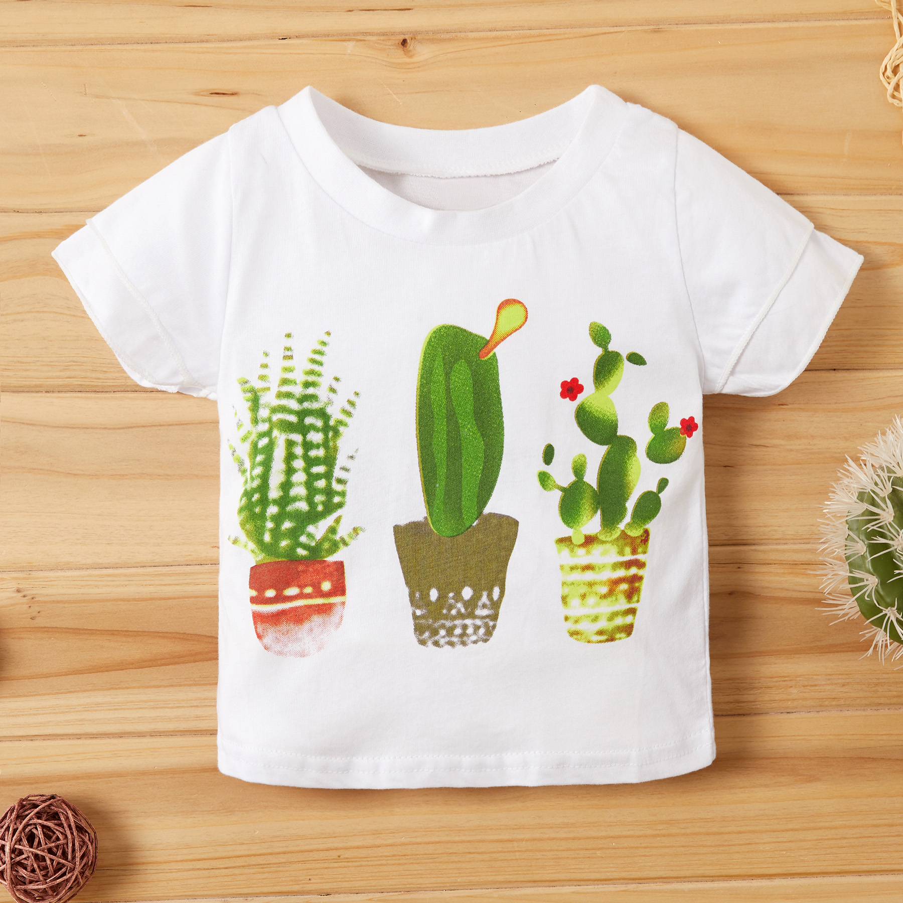

Baby Casual Cartoon Cactus Top