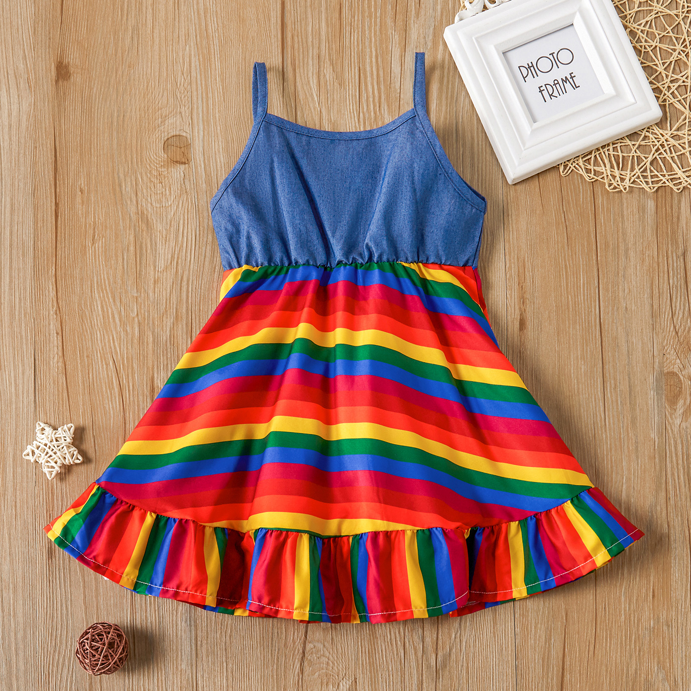 

Baby / Toddler Girl Colorful Striped Dress