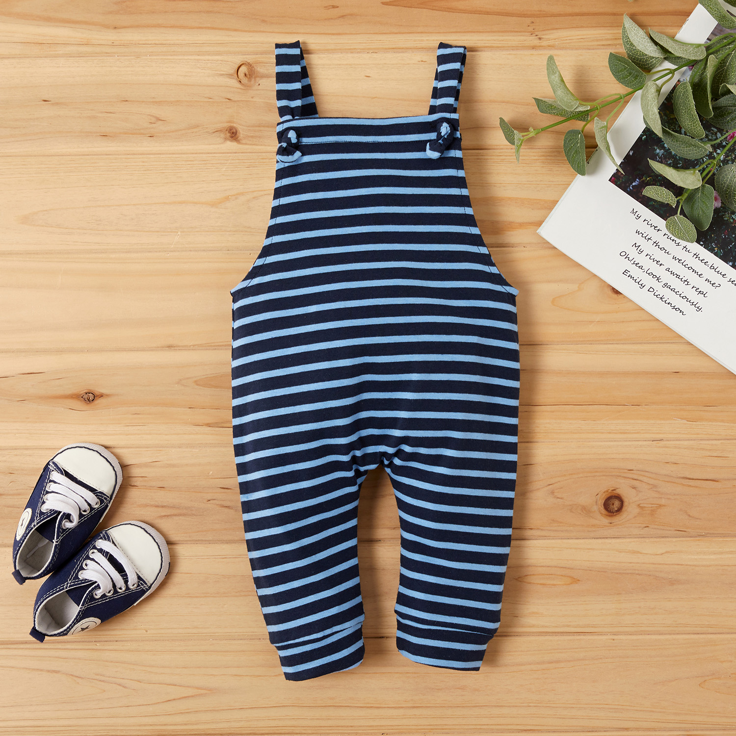 

Multi Color Stripe Print Baby Overalls