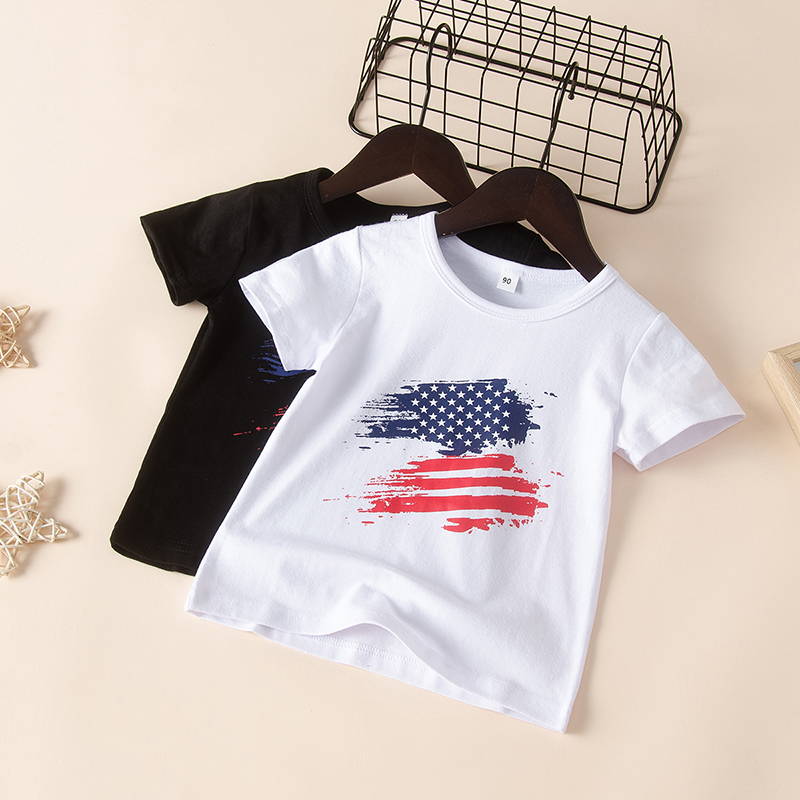 

Star and Striped Graffiti Print Baby Short-sleeve Cotton T-shirt