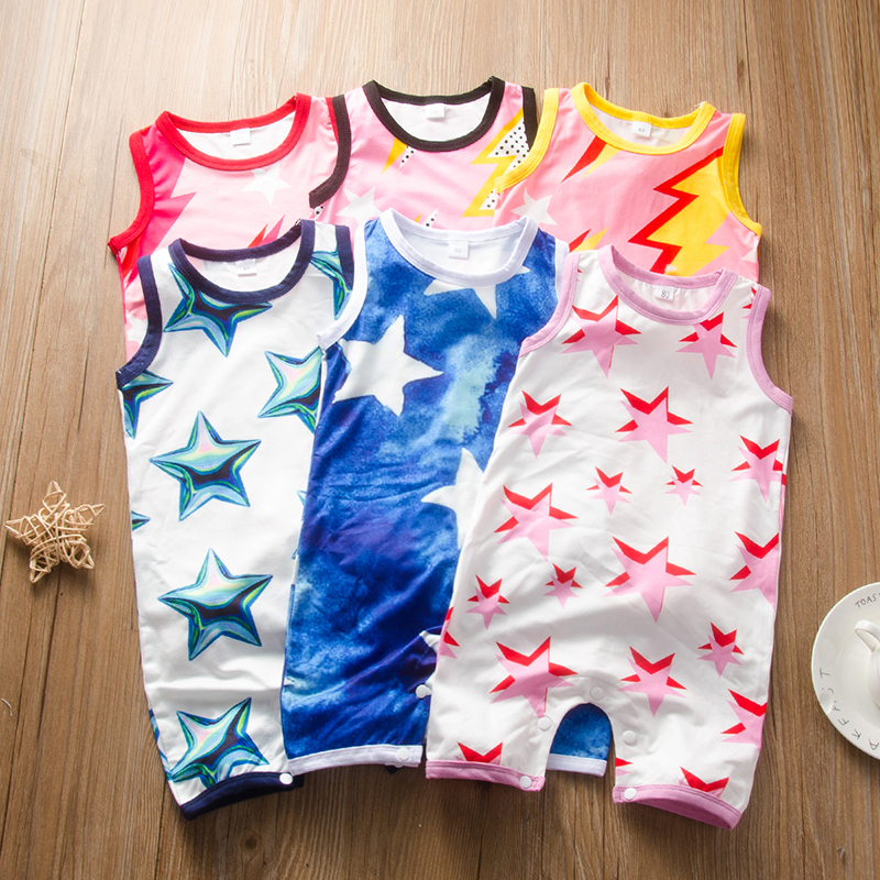 

Baby Stars Print Sleeveless Bodysuits