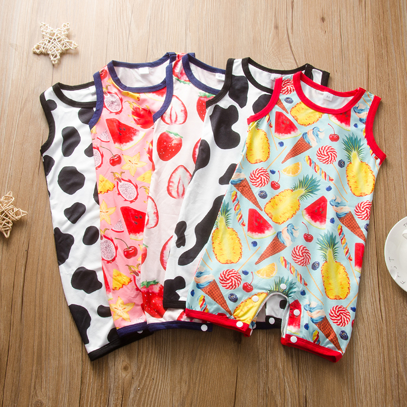 

Baby Stylish Print Sleeveless Bodysuits