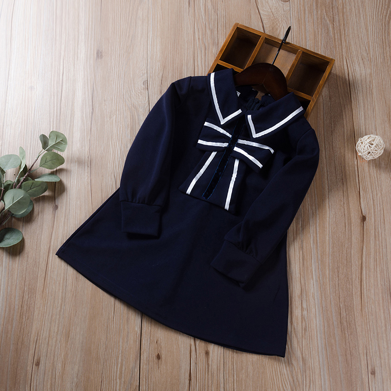 

Baby / Toddler Girl Bowknot Long-sleeve Shirt Dress