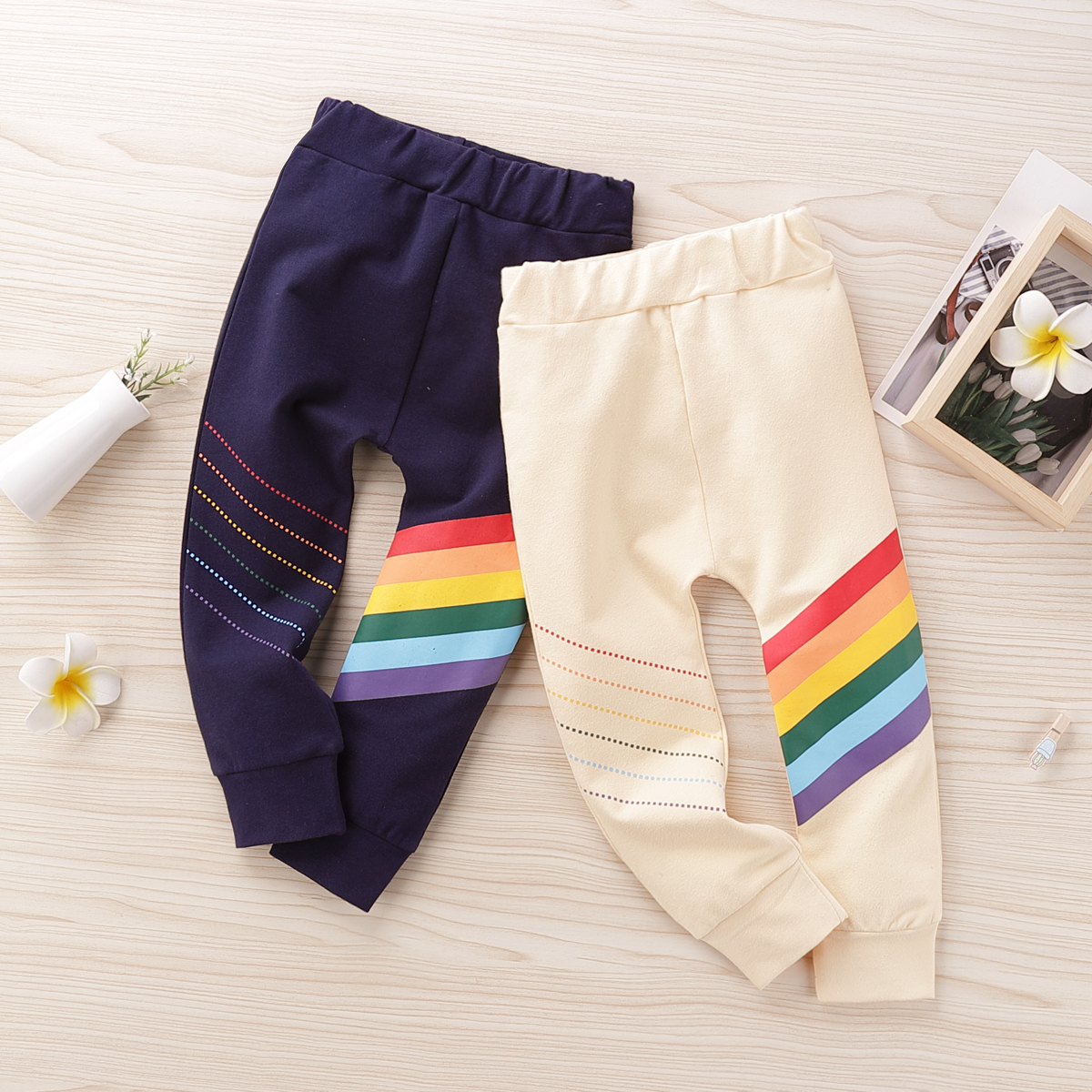 

Baby / Toddler Boy Rainbow Striped Solid Pants