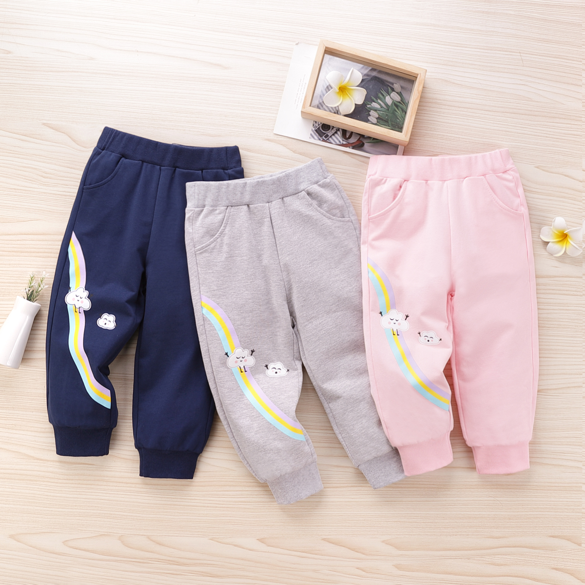 

Baby / Toddler Girl Rainbow Cartoon Pattern Casual Harem Pants