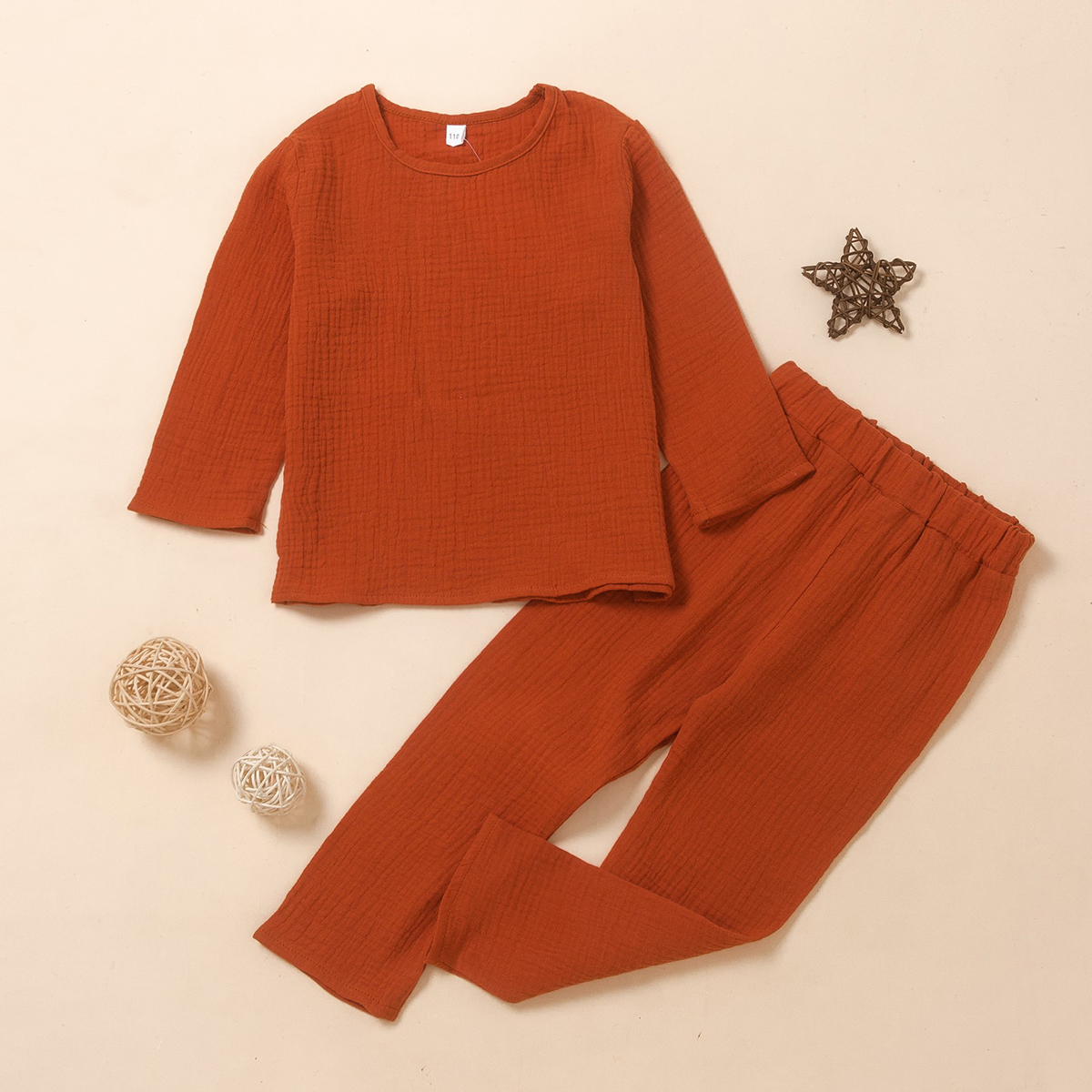 

2-piece Baby / Toddler Casual Solid Long-sleeve Top and Pants Set