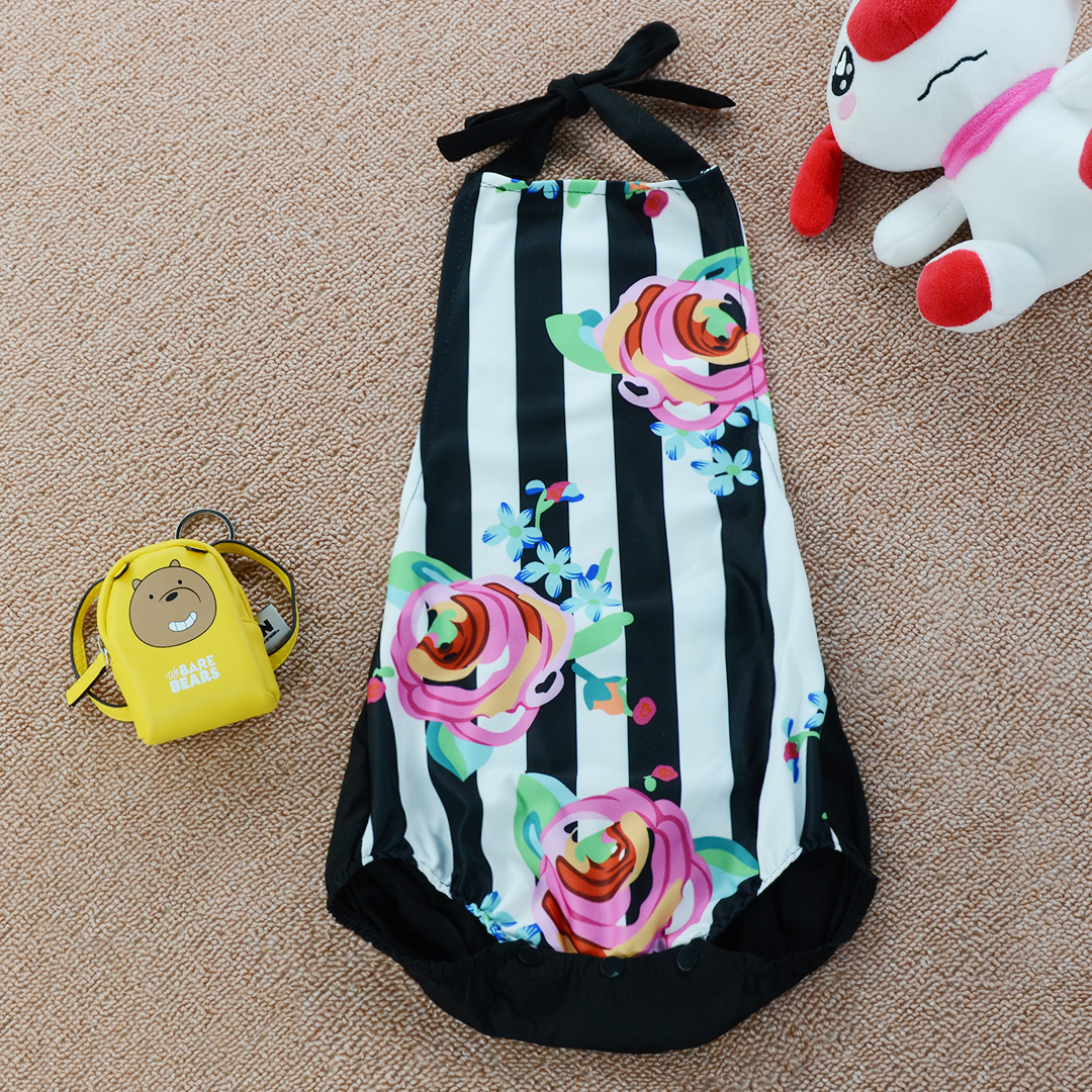

Baby Floral Striped Romper