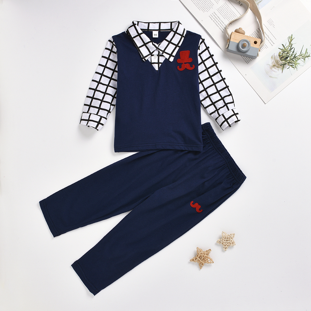 

2-piece Baby / Toddler Plaid Top and Pants Set