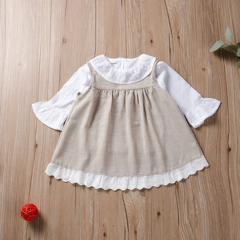 

2-pcs Baby Girl Plaid school Suit-dress Princess Cotton Dress