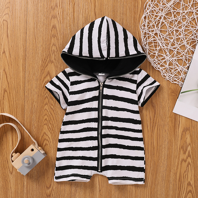 

Baby Striped Hooded Romper